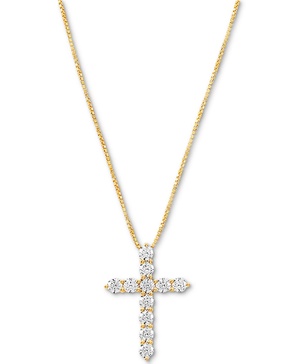 Cubic Zirconia Cross 18" Pendant Necklace