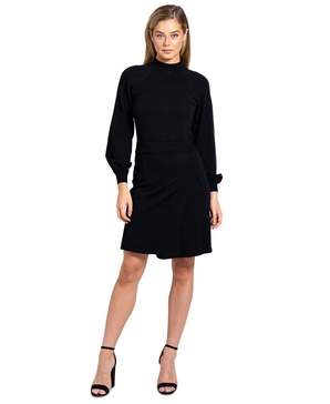 Women's Mock Neck Long-Sleeve Sweater Dress