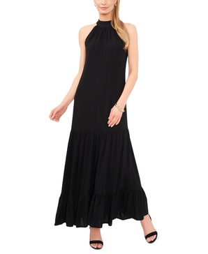 Women's Halter-Neck Tiered Maxi Dress