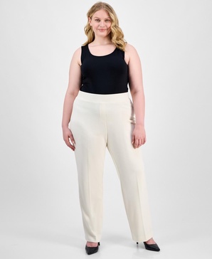 Plus Size Pull-On Wide-Leg Pants