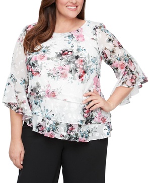 Plus Size Floral-Print Blouse