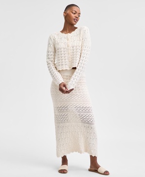 Women's Crochet Scalloped-Hem Maxi Skirt, Exclusively at Macy's