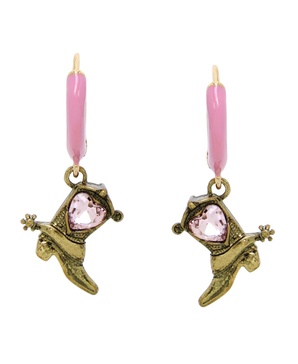 Faux Stone Cowboy Boot Huggie Earrings