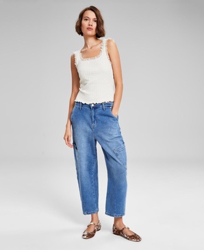 Women's High-Rise Barrel-Leg Jeans, Created for Macy's