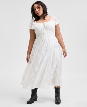 Trendy Plus Size Lace Maxi Dress, Exclusively at Macy's