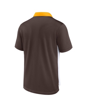 Men's White, Brown San Diego Padres Rewind Stripe Polo Shirt