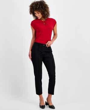 Women's Mid Rise Straight Leg Pull-On Pants