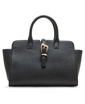 Sculpted Buckle with Convertible Strap Satchel Bag