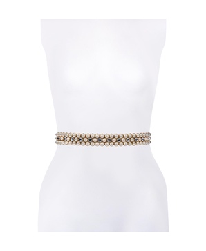 Women's Imitation Pearl Bridal Satin Bow Belt