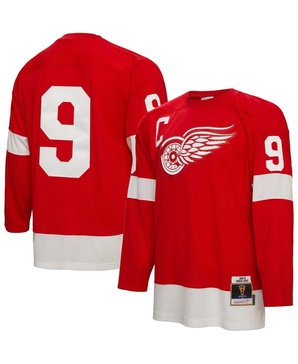 Men's Gordie Howe Red Detroit Red Wings Big and Tall 1960 Captain Patch Blue Line Player Jersey