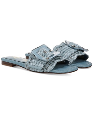 Women's Bambi Raffia Buckle Slide Sandals