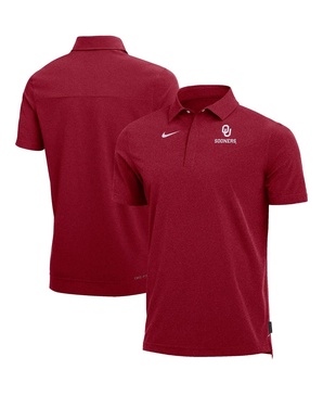 Men's Heathered Crimson Oklahoma Sooners 2022 Coach Performance Polo Shirt