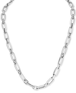EFFY® Men's Large Oval Link 22" Chain Necklace in Sterling Silver
