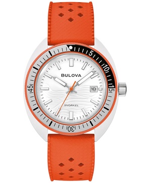 Men's Snorkel Orange HNBR Rubber Strap Watch 41mm