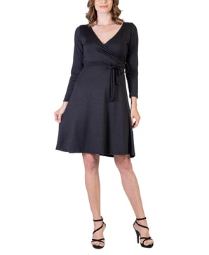 Women's Chic V-neck Long Sleeve Belted Dress