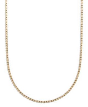 18K Gold over Sterling Silver Necklaces, 18-30" Box Chain