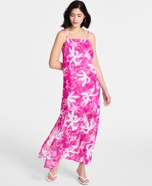 Women's Printed Sheer Overlay Maxi Dress, Exclusively at Macy's