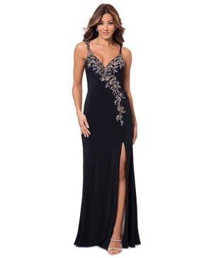 Women's Sequin Embellished Front-Slit Gown