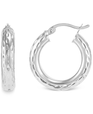 Textured Tube Small Hoop Earrings, 20mm, Created for Macy's