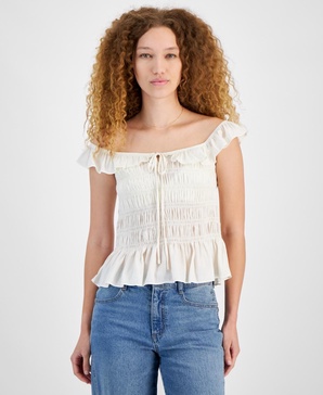 Women's Ruffle Strap Smocked Top, Created for Macy's