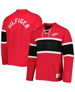 Men's Red Detroit Red Wings Walter Lace-Up Long Sleeve Top
