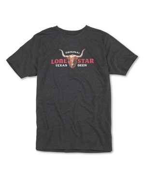 Men's and Women's Heather Charcoal Lone Star Beer Logo T-Shirt