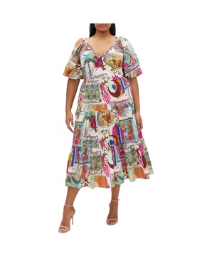 Plus Size Simona Print Dress