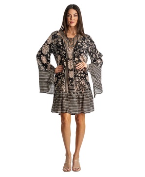 Women's Short long bell sleeves dress