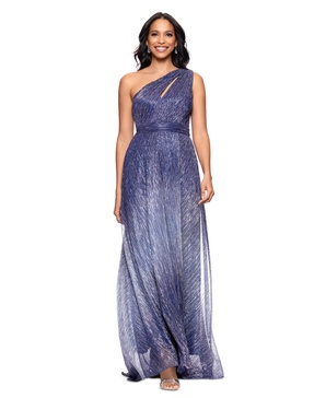 Women's Metallic Ombre One-Shoulder Gown