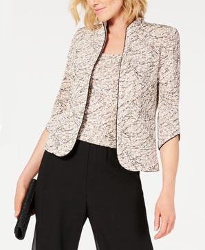 Printed Jacket and Top Set, Regular & Petite Sizes 