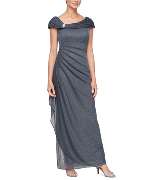 Women's Glittered Ruched Gown