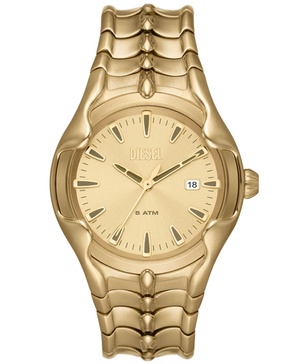 Men's Vert Quartz Three Hand Date Gold-Tone Stainless Steel Watch 44mm