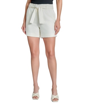 Women's Linen-Blend Pull-On Belted Shorts