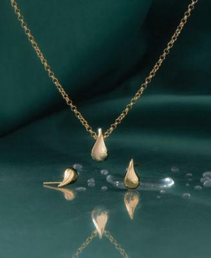 Puff Teardrop 17" Pendant Necklace & Puff Earrings Collection in Gold Vermeil, Created for Macy's