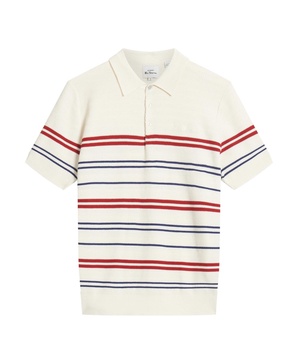 Men's Herringbone Stripe Short Sleeve Polo Shirt