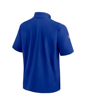 Men's Royal Buffalo Bills Sideline Coach Short Sleeve Hoodie Quarter-Zip Jacket