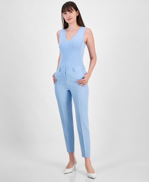 Women's Mid Rise Pinstripe Classic Pants