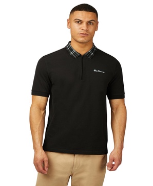 Men's Tartan Collar Polo Shirt