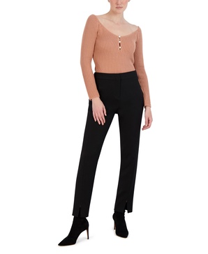 rib off-shoulders sweater top
