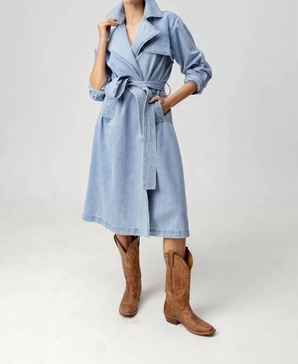 maxine coat in light wash