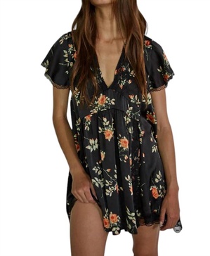 hera floral dress in black
