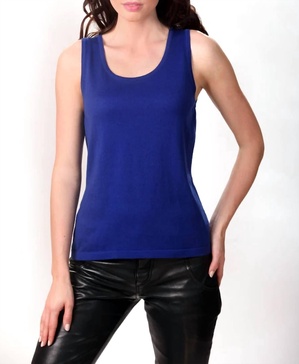 bra friendly tank top in cobalt