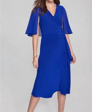 royal sapphire flutter sleeve dress