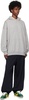 Gray Oversized French Terry Pullover Hoodie