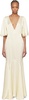 Off-White Satin Claret Maxi Dress