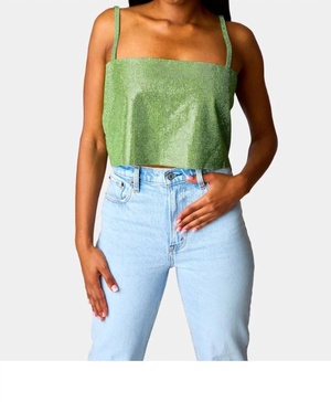 lucky you top in green