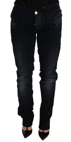 washed cotton  low waist loose fit trousers women's jeans