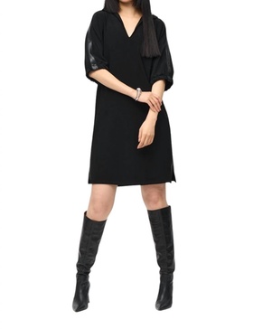 cutaway slit minimalist dress in black