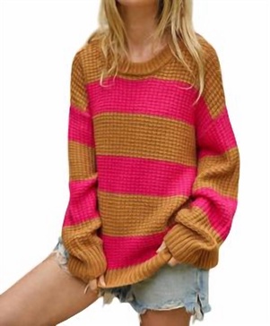 francis striped sweater in pink stripe