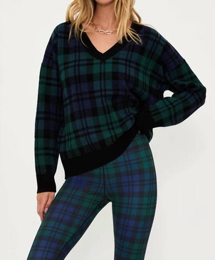 joey sweater in wintergreen plaid